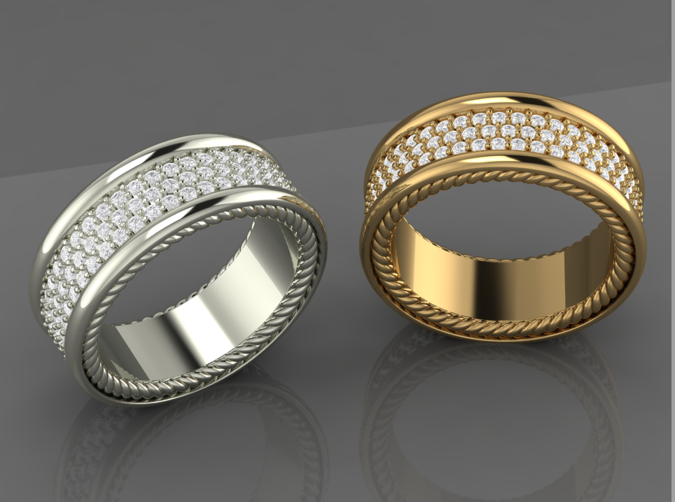 pavimentar banda linha diamante moda único menina ouro prata mulher 3D print model - Mito3D