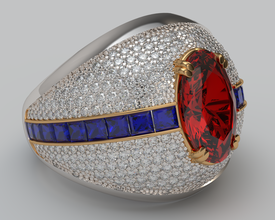 pave anillo la joyería imprimible de oro plata el diamante joya boda compromiso gem platino brillante dedo moda ruby zafiro diamant varios 3d print model - Mito3D