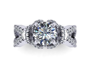pave configuração rosa anel de casamento solitaire a moda jóias pulseira bracelate diamante safira branco ouro sterling prata o engajamento vintag 3d print model - Mito3D