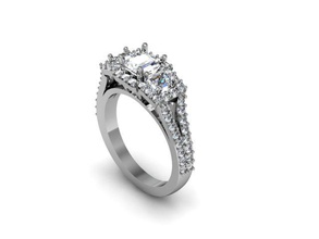 ouvrir du côté de pierre anneau mariage le diamant saphir blanc or la livre sterling d'argent stl cad imprimable conception 3d bijoux engagem l'engagement l'anneau solitair vintag 3d print model - Mito3D