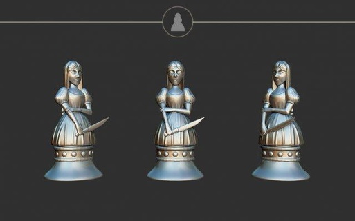 pawn alice madness returns chess set 3d print model board games allice piece pieces accessories figures sculpture game 3d print model - Mito3D