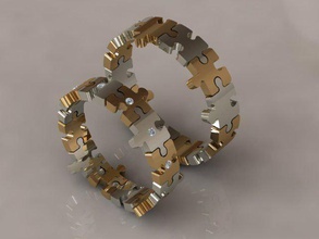 pazzle impostato squillare 3d stampa modello in anelli 3dexport oro gemma pietra preziosa argento pendente medaglia orecchino collana gioielleria gioielliere gioielli 3ds 3d print model - Mito3D