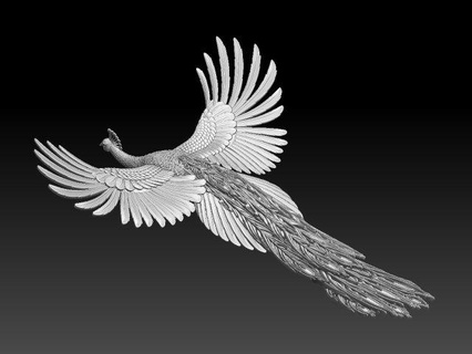 paon 3d impression modèle sculpture faisan oiseau statue intérieur art sculptures 3d print model - Mito3D
