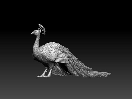 peacock 3d print model in sculpture 3dexport pheasant bird statue interior art sculptures 3d print model - Mito3D