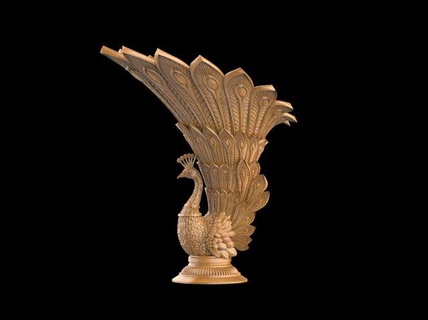 paon sculpture impression faisan oiseau statue 3d print model - Mito3D
