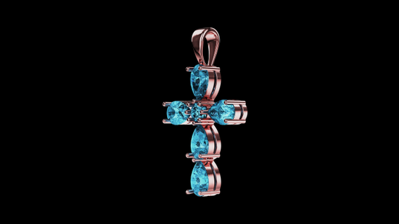 armut taşlar çapraz kolye merkez taş 3d Yazdır model takı altın jewelry pendant mücevher elmas Hıristiyan dini parlak gümüş Katolik cross moda tasarım yazdırılabilir 3d print model - Mito3D