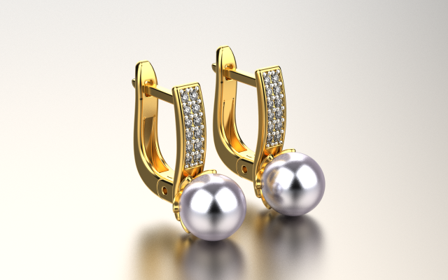 pearl earrings 10 3d print model in 3dexport chopard versace gucci tiffany tiffani bvlgari vuitton ring earring bracelet pendant cleef vancleef clasp poussette cross chanel love 3d print model - Mito3D