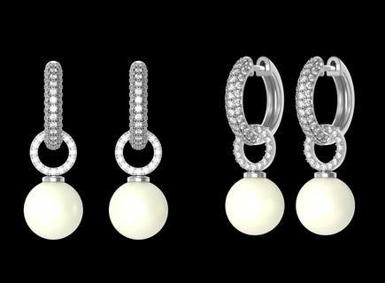 pearl earrings  earrings earrings gold bead circle design style  3d print model - Mito3D