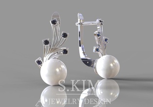 perla pendientes clásico imprimible 3d modelo diseño cnc molienda 3d print model - Mito3D