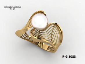 perla anillo 01 3d impresión modelo in anillos 3dexport joyería joya oro 3dprint stl 3d print model - Mito3D