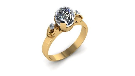Perle Hochzeit Ring 3d druckbar Modell frei Ringe Gold Silber Engaegment Gämsenring Edelsteine Schmuck fashion ring 3d print model - Mito3D
