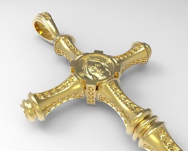 pectoral cross spas miraculous 3d print model in pendants 3dexport jewelry jesus madonna maria 3d print model - Mito3D