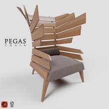 pegas chaise 3d modèle in 3dexport pégase fauteuil intérieur conception bois 3d print model - Mito3D