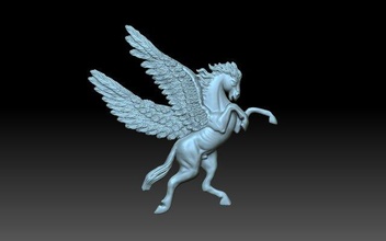 pegasus wings pegas horse mistical fantasy reliefforcnc relief 3d print model - Mito3D