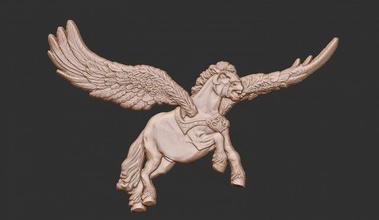 pegasus 3d stampa modello in scultura 3dexport magia fantasia cavaliere cavallo animale volare ali mustang stampabile gioiello gioielleria pendente giochi regno greco mitologia pegasos olimpo greek mythology 3d print model - Mito3D