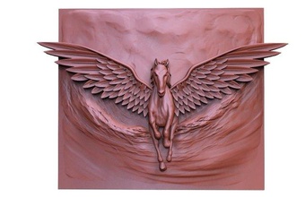 Pegaso cnc Arte caballo alivio fantasía mitología artcam aspirar 3d print model - Mito3D