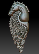 pegasus Anhänger cnc stl die Erleichterung Holzschnitzerei Dekor geschnitzt Tier bedruckbar ist Kunst medalion Pferd Schmuck 3d print model - Mito3D