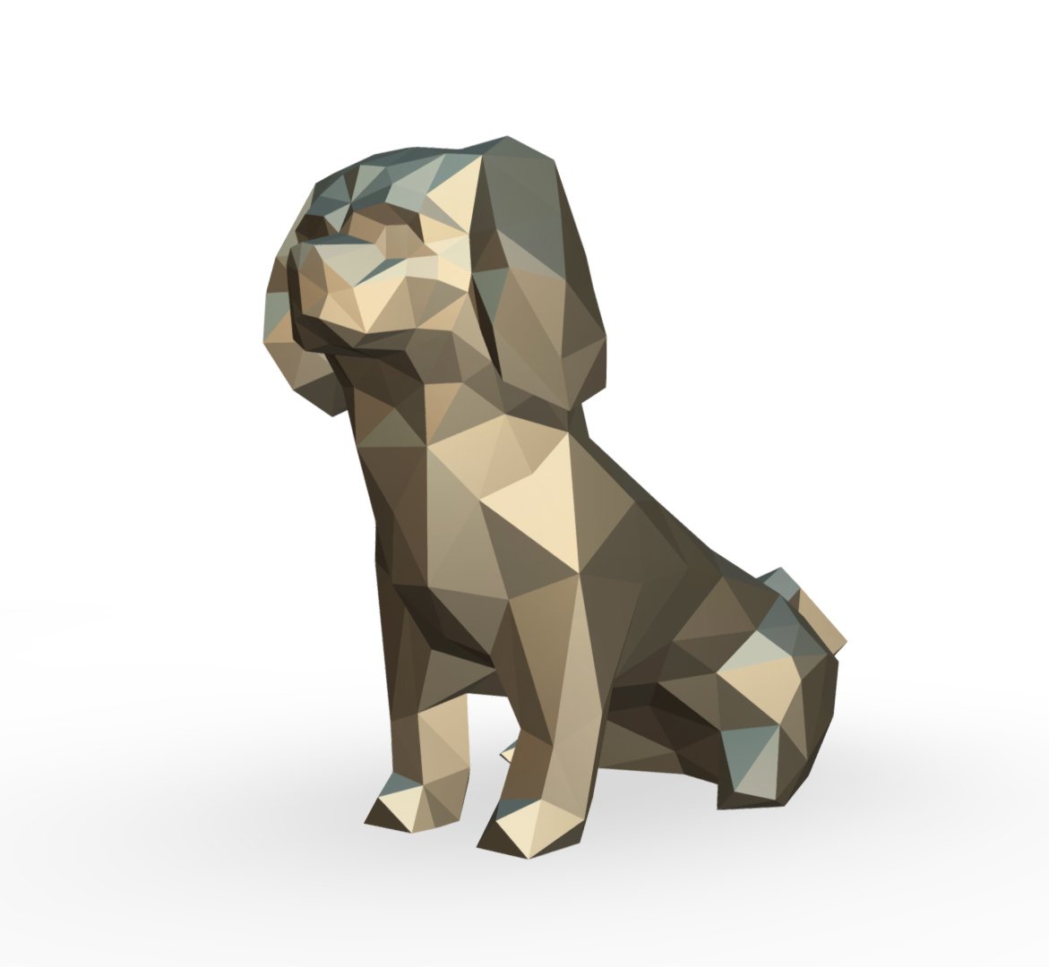 pekinli şekil 3d yazdır model in hayvanlar 3dexport sanat hediye düşük poli 3dprint hayvan dekor heykelcik iç tasarım minyatürler heykel oyuncak karikatür kağıt işi japon katlama sanatı köpek 3D print model - Mito3D