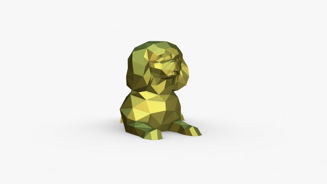 Pekinli şekil hayvanlar 3dprinted Sanat hediye Yazdır düşük poli 3dprint hayvan dekor iç tasarım minyatürler heykel heykel oyuncak Pekinli şekil 3D print model - Mito3D