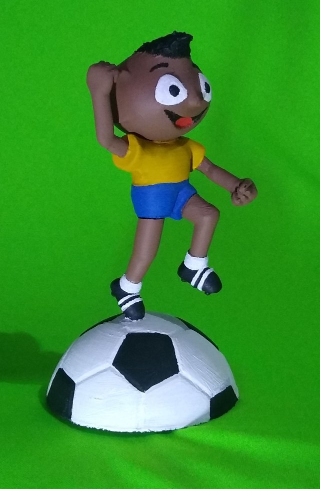 pelezinho pequeno pel livre homem futebol rei pé bola brinquedo arte açao figura action figure 3D print model - Mito3D