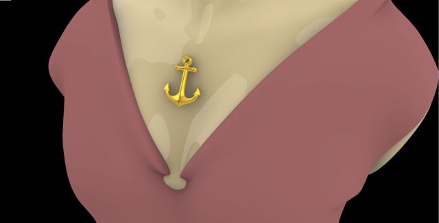 pendant-anchor pendant anchor gold silver sea ship beach 3D print model - Mito3D