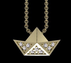 pendant necklaces jewelery female male sea ocean boat ship diamonds diamond gold silver earrings love engagement wedding jewelry pendants 3d print model - Mito3D