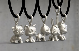 pendant 3d print model in pendants 3dexport bulldog dog puppy hare rabbit gold silver ermine marten mink pig piggy squirrel necklaces jewelry 3d print model - Mito3D