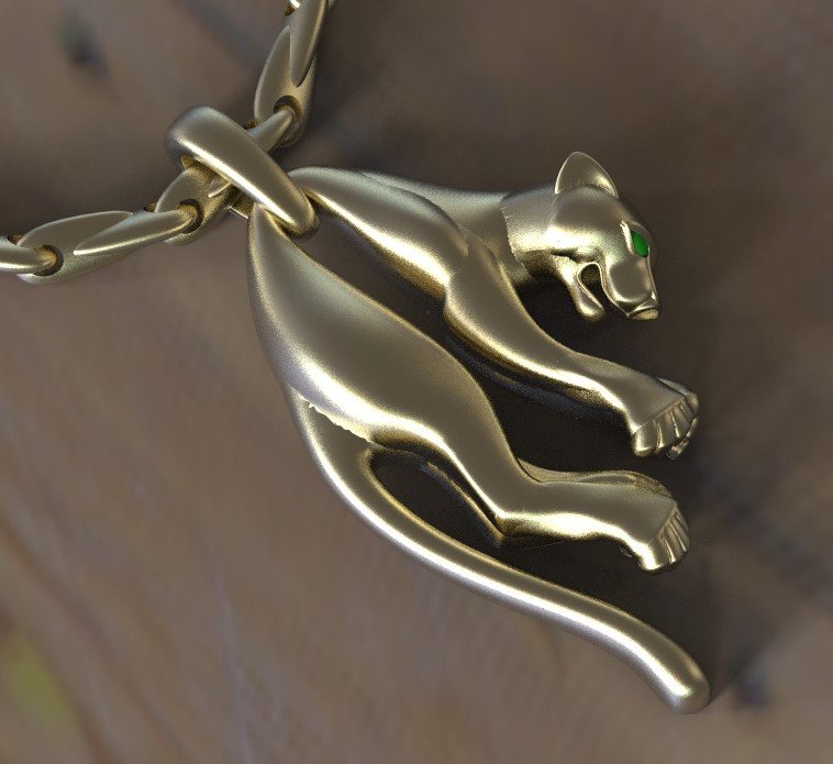 pendant earrings jewelery diamonds diamond gold silver jewelry panther panter panthera lion tiger pantera 3D print model - Mito3D