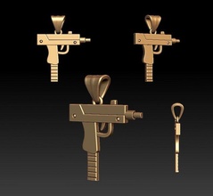 pendant army handpistol military bullet automatic soldier war police force swat sniper combat defence uzi smg arm forces 3d print model - Mito3D
