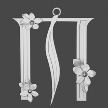 pingente carta Fonte rutênia pervinca flor prata joalheria 3d print model - Mito3D