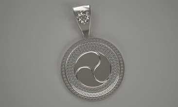el colgante de oro la plata platino enseñanza circular religión 3d print model - Mito3D