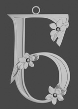 colgante pendiente fuente rutenia bígaros letra plata joyería joya 3d print model - Mito3D