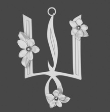 pendant 3d print model in pendants 3dexport letter font ruthenia periwinkle flower silver jewelry 3d print model - Mito3D