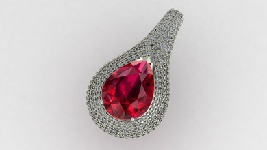 pendentif 1 bijoux le diamant de la beauté joyau d'argent or l'accessoire mode l'habillement l'engagement gem pierre précieuse luxe imprimable platine ruby l'émeraude 3d print model - Mito3D