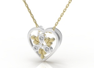 pendant 131 gold engagement ruby sapphire emerald diamond jewelry design brilliant round setting gem 3d print model - Mito3D