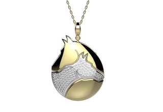 pendant 139 gold engagement ruby sapphire emerald diamond jewelry design brilliant round setting gem printable love animals cat dog 3d print model - Mito3D
