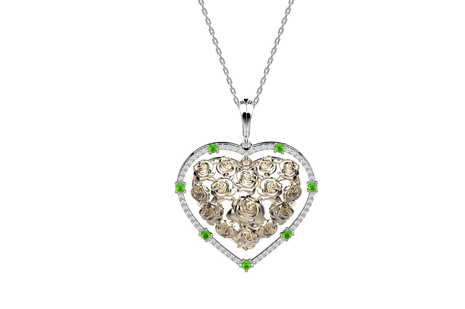 pendant 155-2 3d print model in pendants 3dexport jewellery gold-pendant silver-pendant diamond rubies roses emerald 3D print model - Mito3D
