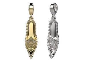 colgante pendiente 156 2 joyería joya oro plata diamantes impresión modelo Zapatos hermoso 3d print model - Mito3D