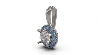 pendente 19 oro gioiello gioielleria argento stampabile diamante donna moda nozze solitario zaffiro rubino collana amore 3d print model - Mito3D