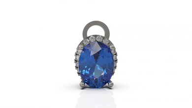 pendentif 22 or bijou bijoux argent imprimable diamant femme mode mariage solitaire saphir rubis Collier l'amour 3d print model - Mito3D