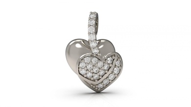 pendentif 36 or bijou bijoux argent imprimable diamant femme mode mariage solitaire saphir rubis Collier l'amour 3d print model - Mito3D