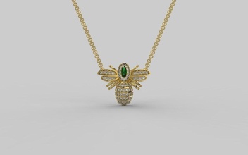 pendant 385 jewelry jewel jewellry jewellery printable design diamond brilliant fashion beauty pendants necklace diamant gold silver bee brillant 3d print model - Mito3D