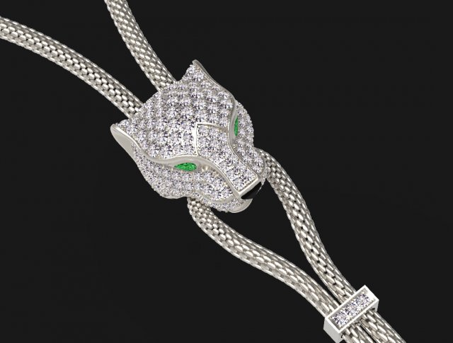 pendentif 3d impression modèle pendentifs bague or bijoux argent calcul anneaux bracelet panthère panthera pantera panter 3D print model - Mito3D