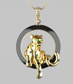kolye 3d Yazdır model yüzük altın takı gümüş taş yüzükler bilezik panter panthera Pantera 3d print model - Mito3D