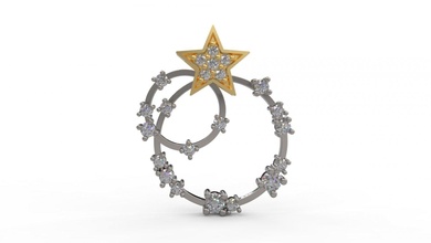 pendente 74 oro gioiello gioielleria argento stampabile diamante donna moda nozze solitario zaffiro rubino collana amore 3d print model - Mito3D