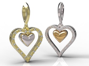 pendant 74 gold diamond ring jewelry ruby sapphire emerald valentines wedding jewellery 3d print model - Mito3D