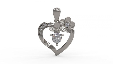 pendentif 79 or bijou bijoux argent imprimable diamant femme mode mariage solitaire saphir rubis Collier l'amour 3d print model - Mito3D