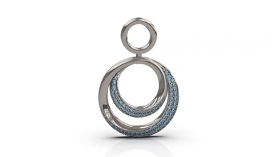 pendentif 8 or bijou bijoux argent imprimable diamant femme mode mariage solitaire saphir rubis Collier l'amour 3d print model - Mito3D