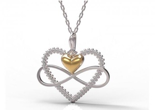 pendant 83 gold diamond jewelry ring ruby sapphire emerald valentines wedding jewellery heart love 3d print model - Mito3D