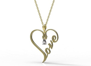 pendant 85 3d print model in pendants 3dexport gold diamond jewelry ring ruby sapphire emerald valentines wedding jewellery heart love 3d print model - Mito3D